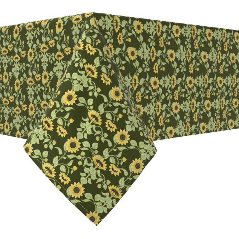 Rectangular Tablecloth, 100% Cotton, 60x84 , Floral 114