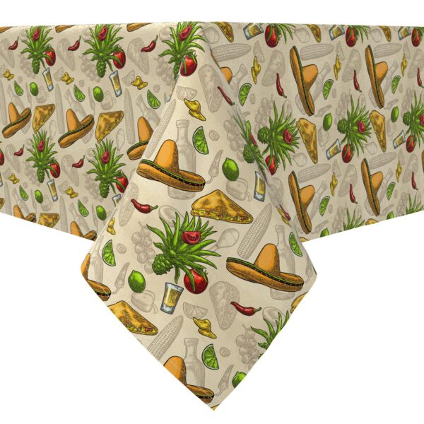 Rectangular Tablecloth, 100% Cotton, Fiesta Time