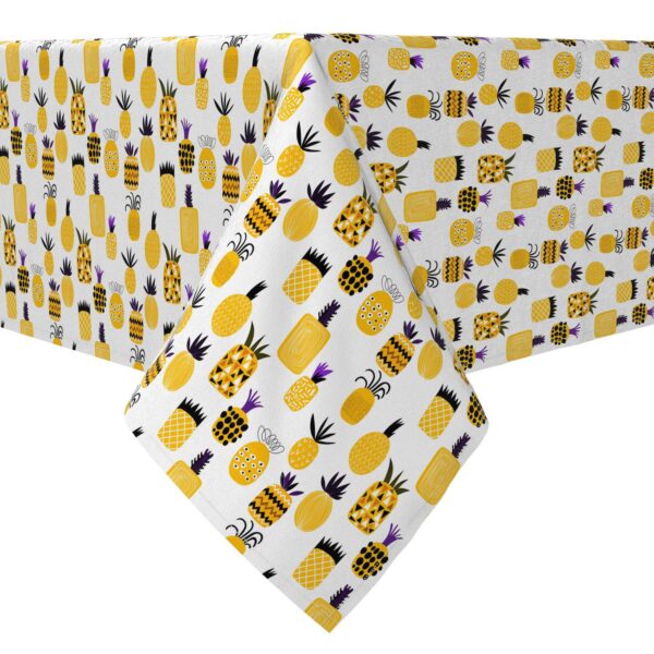 Rectangular Tablecloth, 100% Cotton, Variety of Pineapples