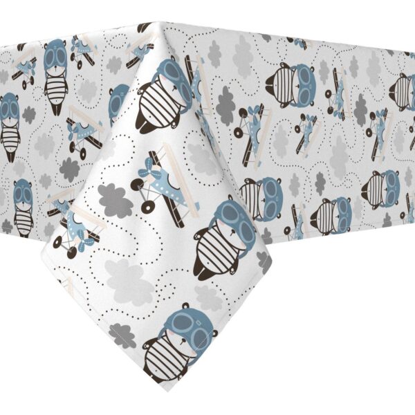 Rectangular Tablecloth, 100% Cotton, 60x104 , Panda Pilot