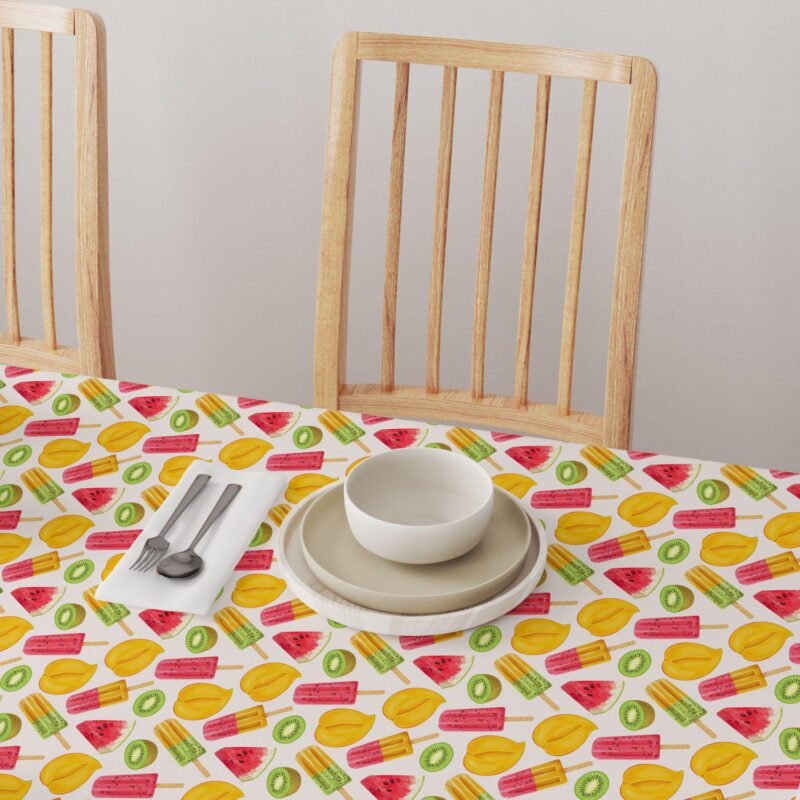 Rectangular Tablecloth, 100% Cotton, 60x104 , Summer Fruit Pops - Image 4