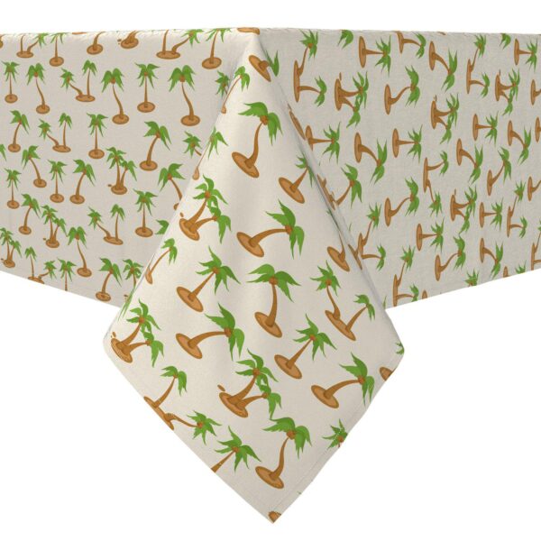 Rectangular Tablecloth, 100% Cotton, Coconut Palms