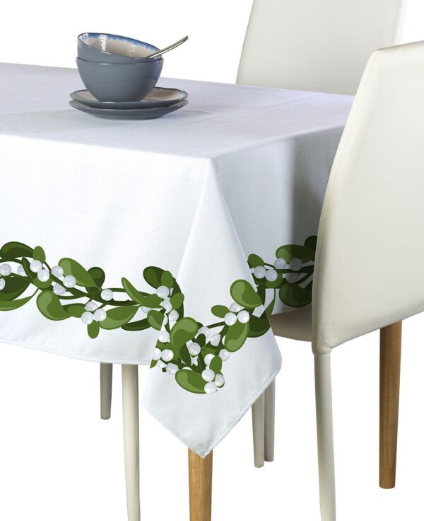 Rectangular Tablecloth, 100% Polyester, 60x104 , Mistletoe Garland