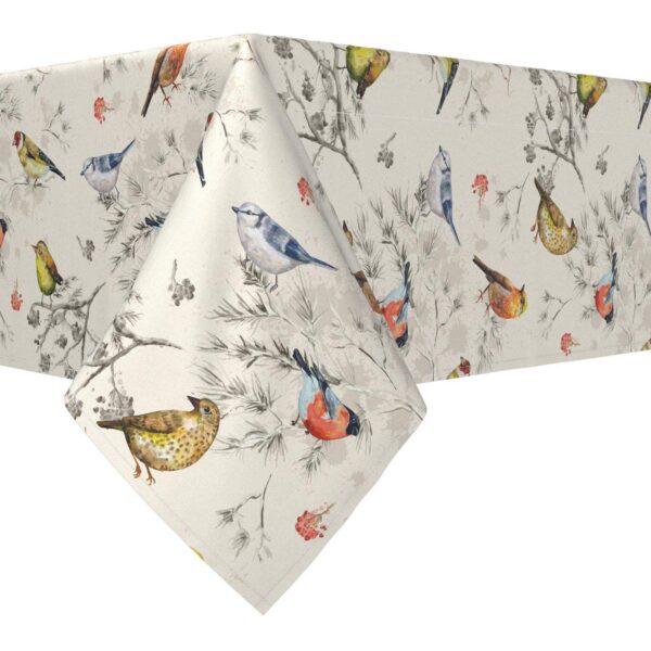 Rectangular Tablecloth, 100% Cotton, 52x120 , Bird Watch