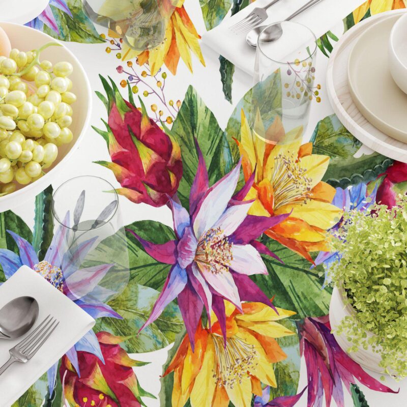 Rectangular Tablecloth, 100% Cotton, 60x84 , Floral 191 - Image 3