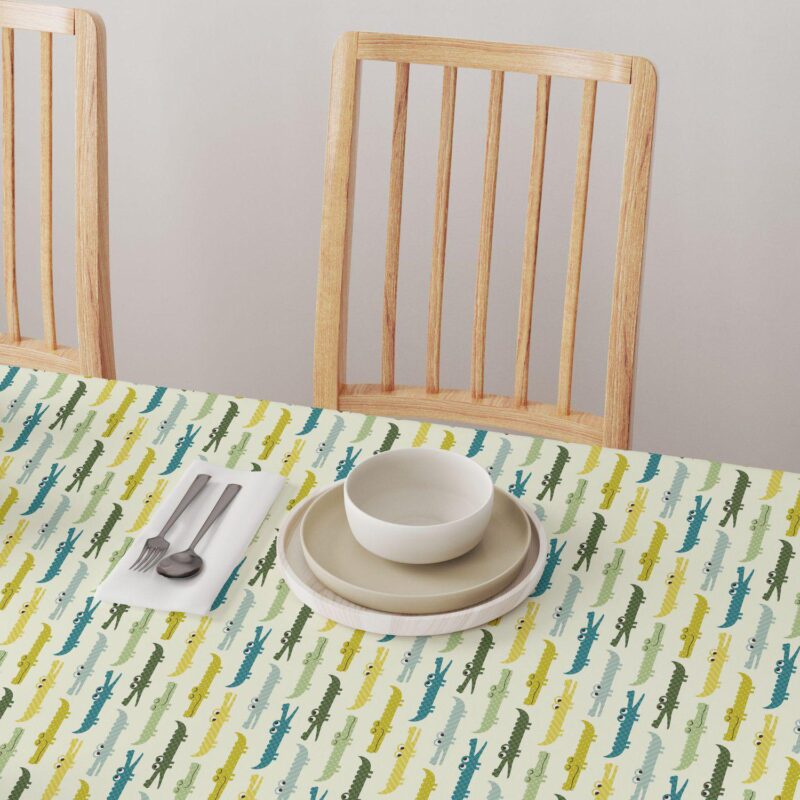 Rectangular Tablecloth, 100% Cotton, 52x120 , Funny Gators - Image 4