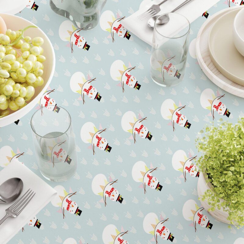 Rectangular Tablecloth, 100% Cotton, 60x120 , Holiday Snowmen and Polar Bears - Image 3
