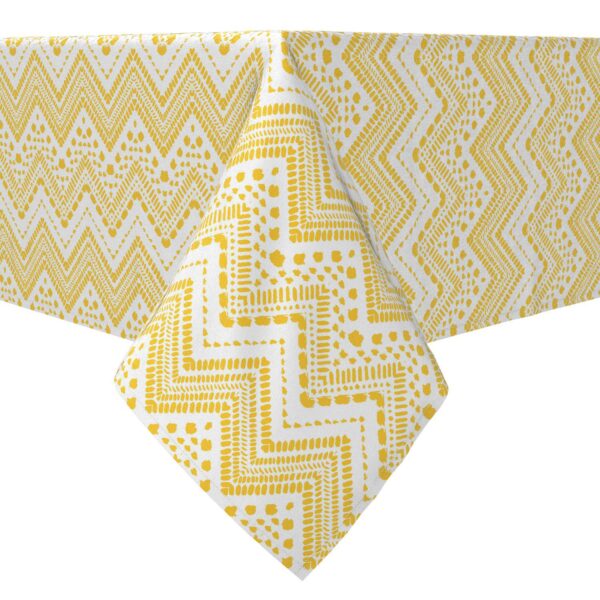 Rectangular Tablecloth, 100% Cotton, Patterned Zig Zag