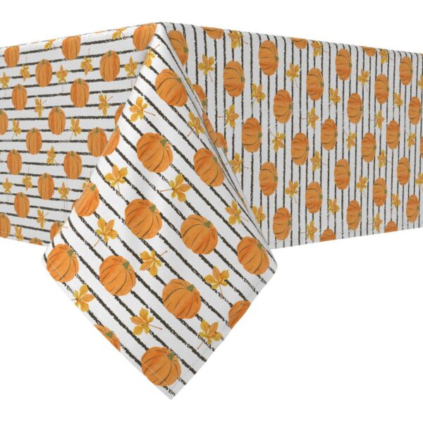 Rectangular Tablecloth, 100% Cotton, 52x120 , Abstract Autumn Stripe