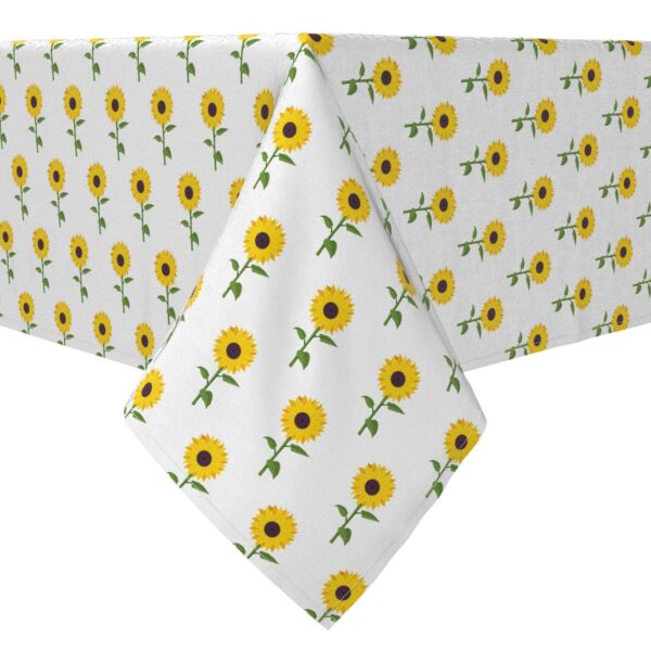 Rectangular Tablecloth, 100% Cotton, Sunflower Repeat