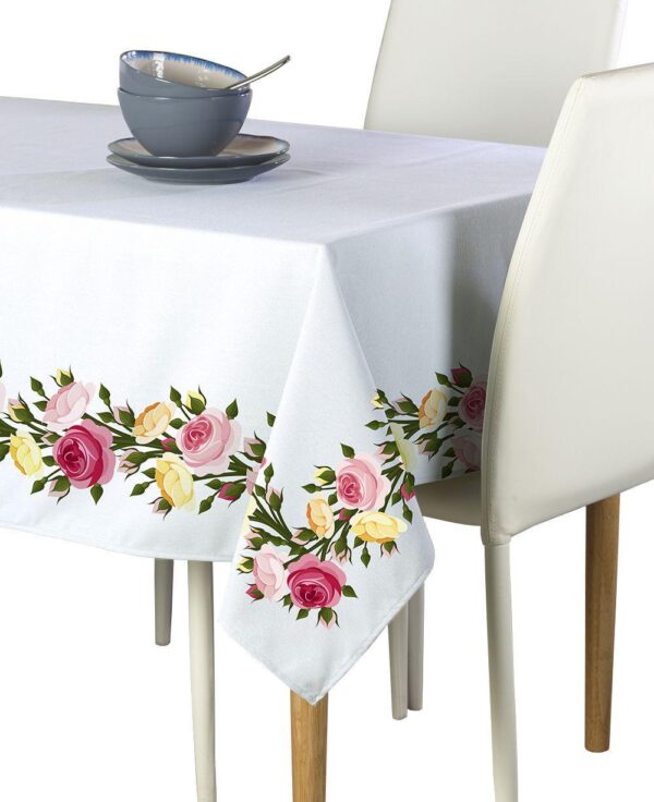 Rectangular Tablecloth, 100% Polyester, 60x120 , Roses in Bloom Garland