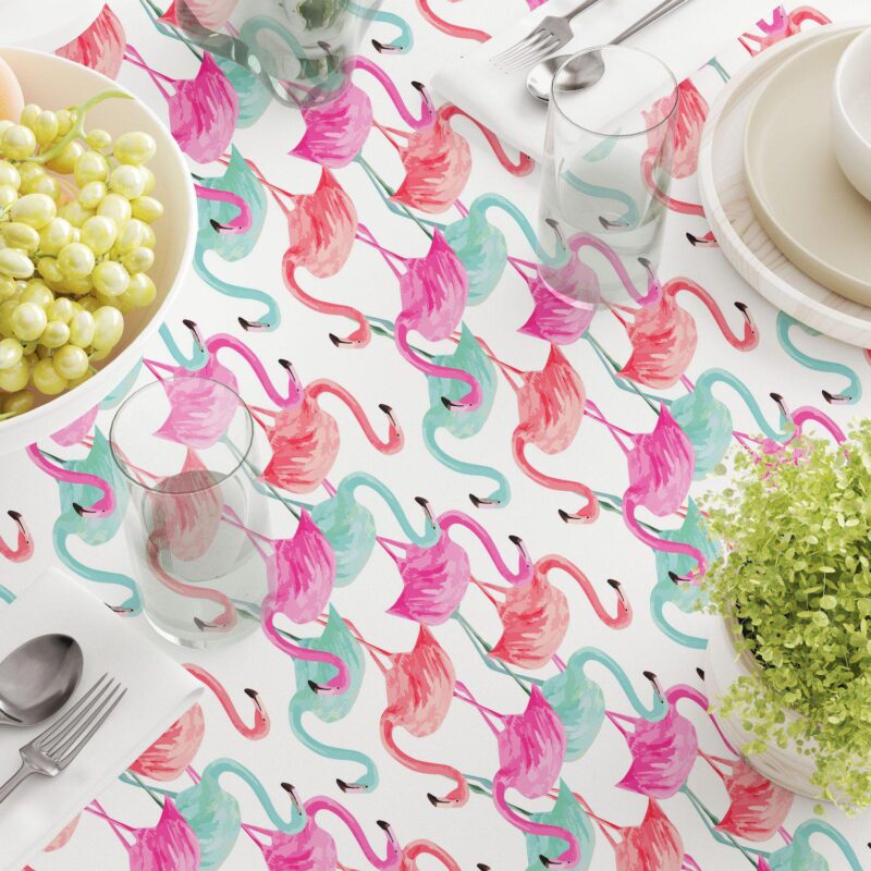 Rectangular Tablecloth, 100% Cotton, 60x120 , Flamingo Beach - Image 3