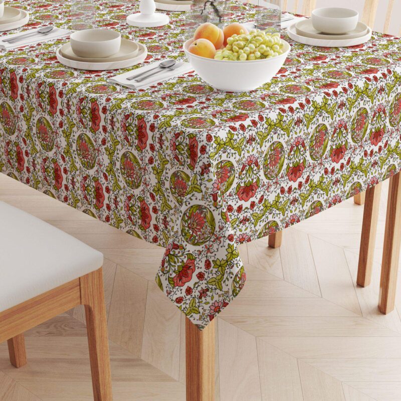 Rectangular Tablecloth, 100% Cotton, 60x104 , Floral 3 - Image 2