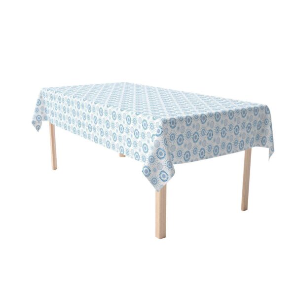 Rectangular Tablecloth, 100% Cotton, Blue Fireworks Pattern