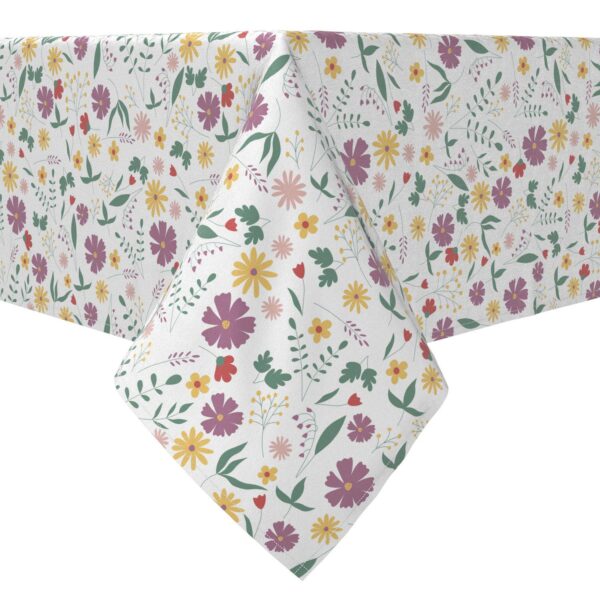 Rectangular Tablecloth, 100% Cotton, Vintage Print Floral