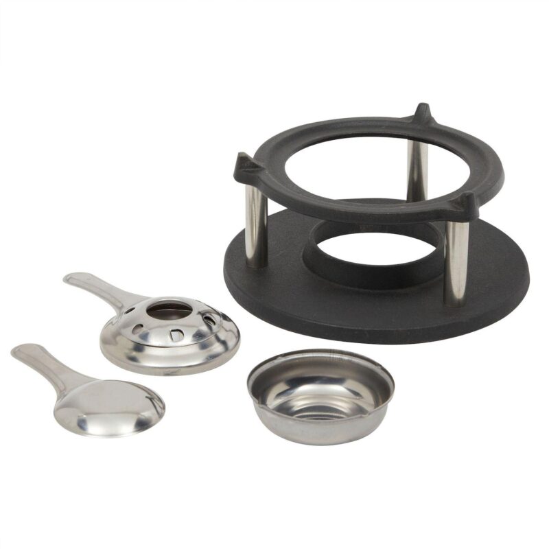 Red Fondue Pot Set with 6 Long Forks and Burner for Cheese and Chocolate (10 Piece Set) - Image 5