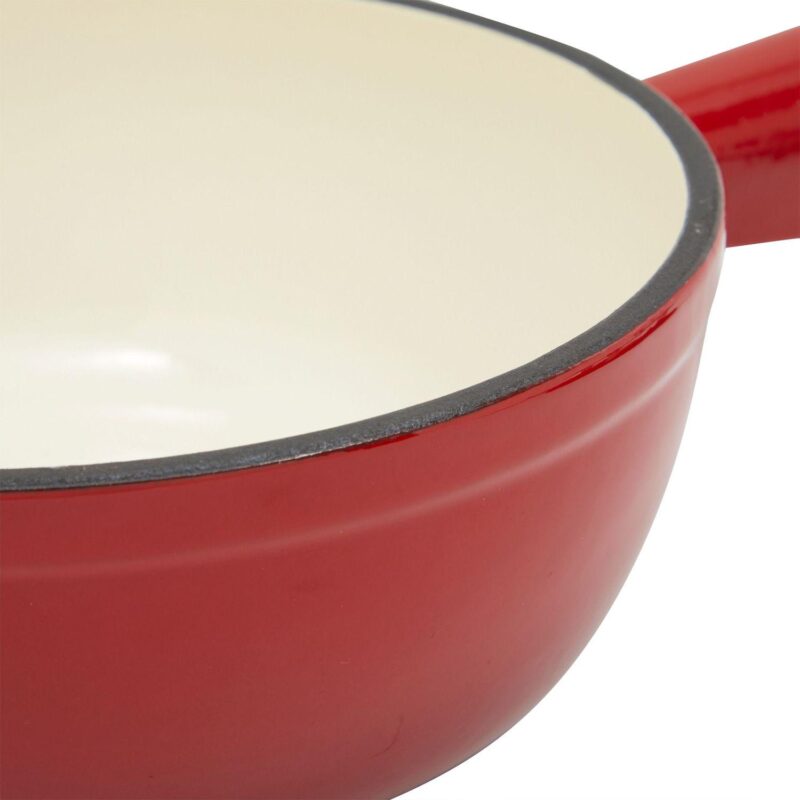 Red Fondue Pot Set with 6 Long Forks and Burner for Cheese and Chocolate (10 Piece Set) - Image 4
