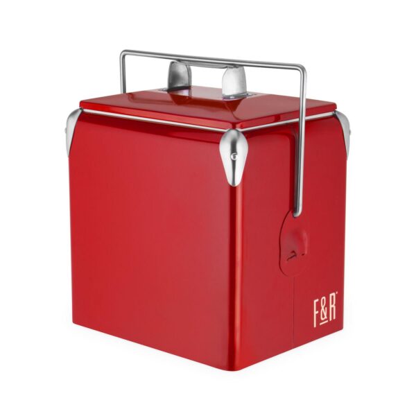 Red Vintage Metal Cooler by Foster and Rye