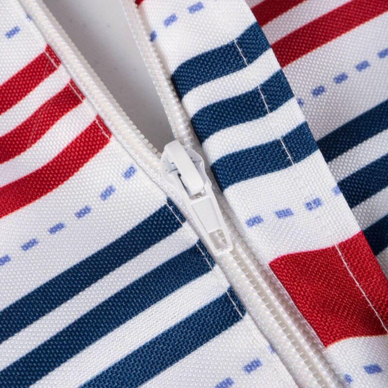Red and Blue Patriotic Striped Round Tablecloth with Zipper 52 - Image 4