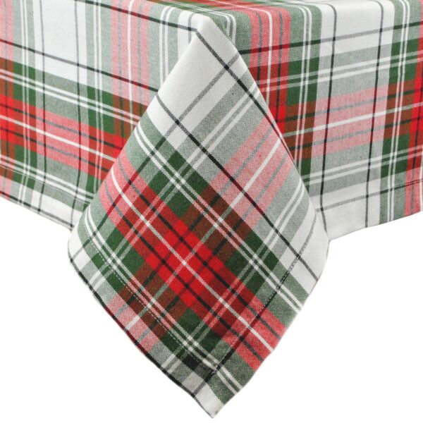 Red and Green Christmas Plaid Patterned Rectangular Tablecloth 60  x 84