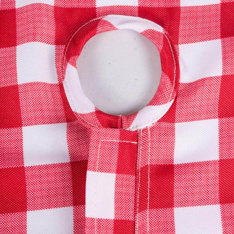 Red and White Checkered Pattern Outdoor Rectangular Tablecloth with Zipper 60 x 84 - Image 3