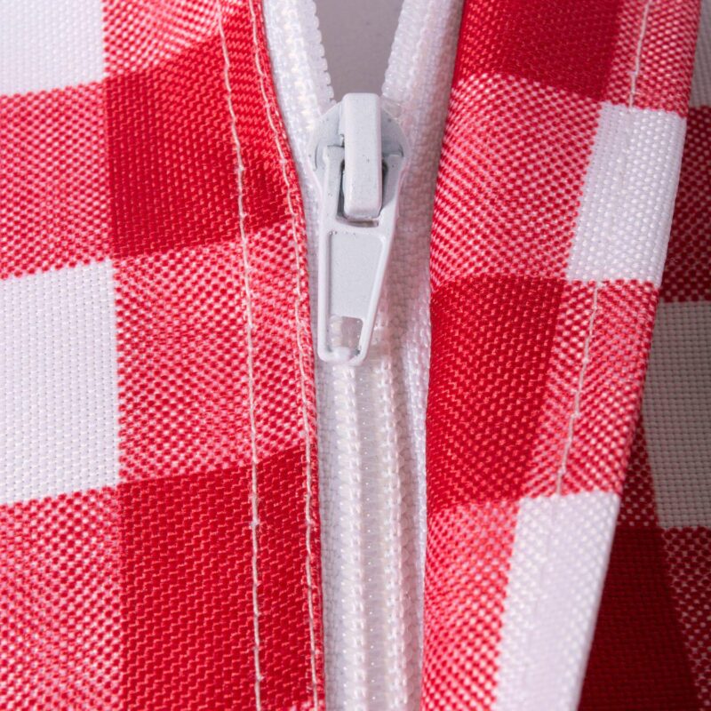 Red and White Checkered Pattern Outdoor Rectangular Tablecloth with Zipper 60 x 84 - Image 4