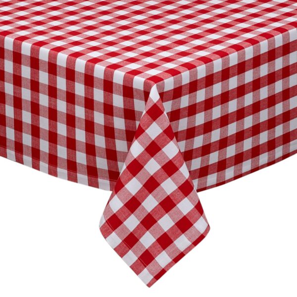 Red and White Classic Checkered Table Cloth 52  x 52