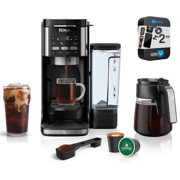 Restored Ninja CFP101 DualBrew Hot and Iced Coffee Maker, Black -Bundle with 2 Year Enhanced Protection Pack (Refurbished)