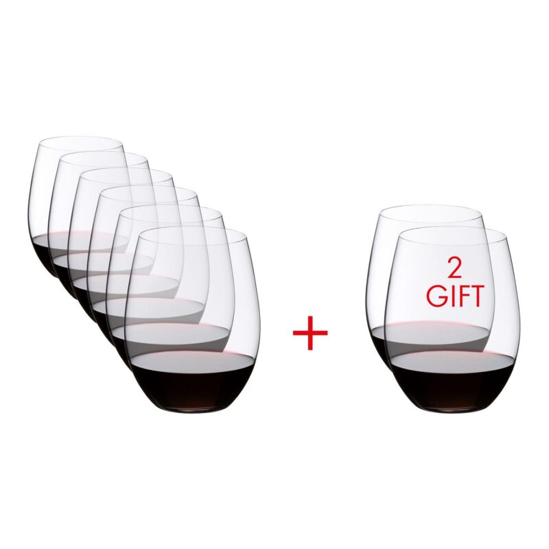 Riedel The O Wine Tumbler Cabernet/Merlot Wine Glass 8-pc Set - Image 3
