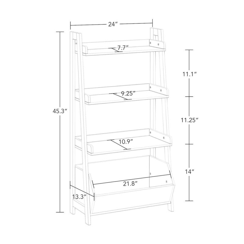 RiverRidge Home Kids 4-Tier 24-in. Ladder Shelf with Toy Organizer - Image 6