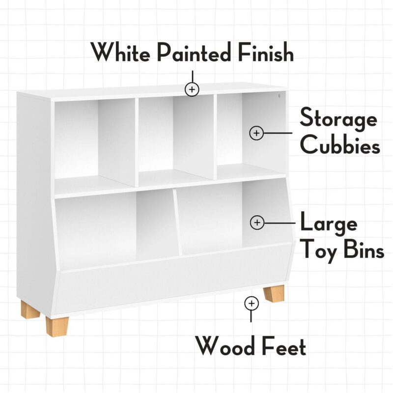 RiverRidge Home Kids 5-Cubby Toy Organizer Floor Decor - Image 6