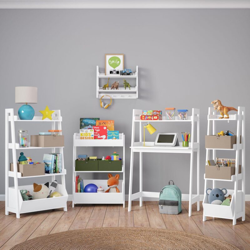 RiverRidge Home Kids 4-Tier 24-in. Ladder Shelf with Toy Organizer - Image 8