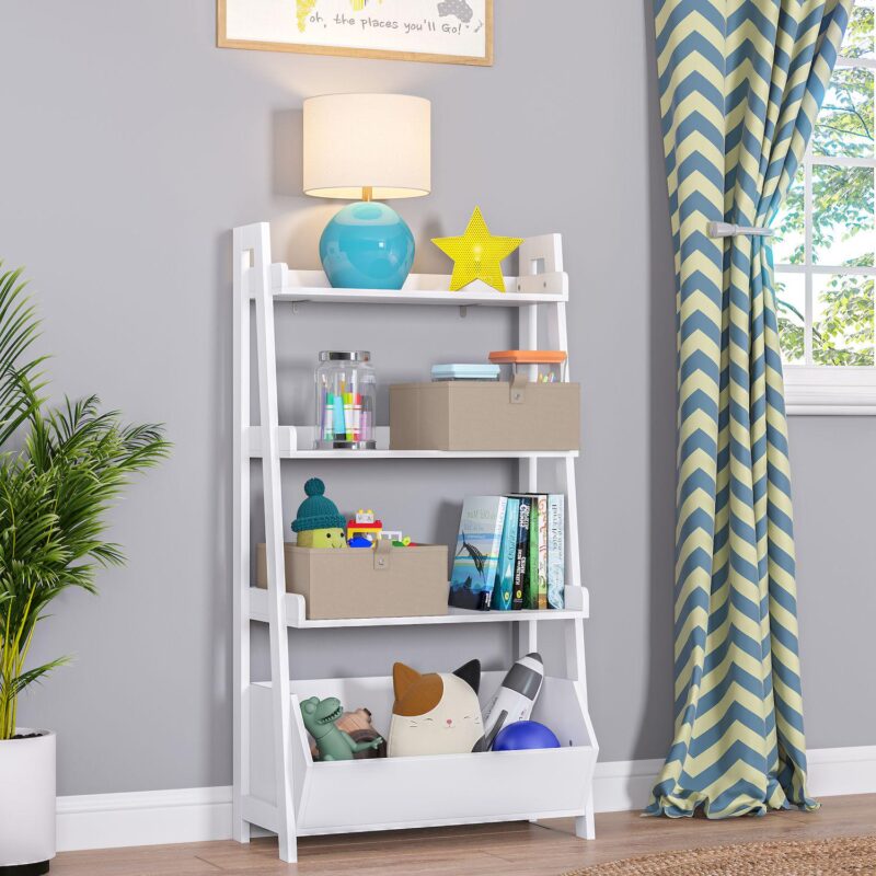 RiverRidge Home Kids 4-Tier 24-in. Ladder Shelf with Toy Organizer - Image 2