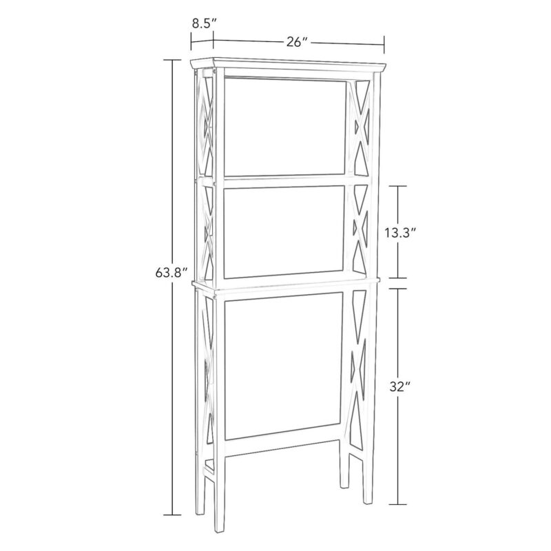 RiverRidge Home La Crosse Bathroom Spacesaver Over The Toilet Storage Cabinet - Image 4