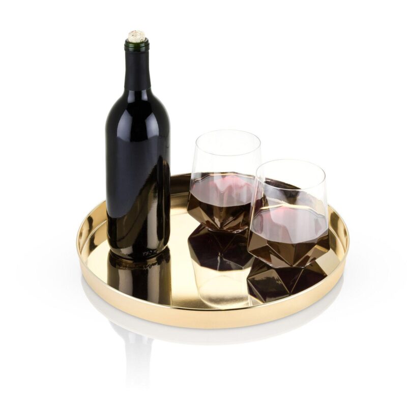Round Gold Serving Tray by Viski - Image 5