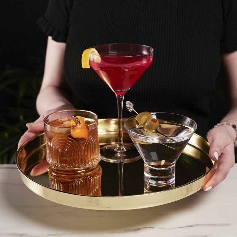 Round Gold Serving Tray by Viski - Image 4