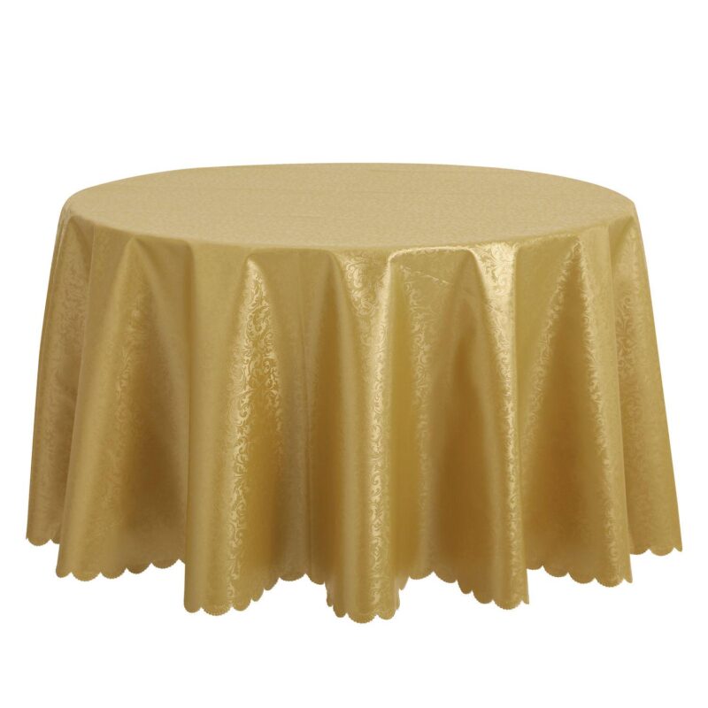 Round Pvc Wrinkle-resistant Washable Suitable Restaurant Table Cover 1 Pc, 71  X 71 - Image 6