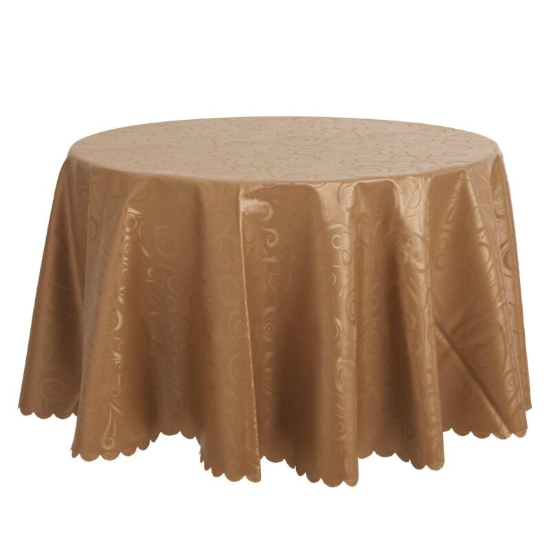 Round Pvc Wrinkle-resistant Washable Suitable Restaurant Table Cover 1 Pc, 71  X 71 - Image 8