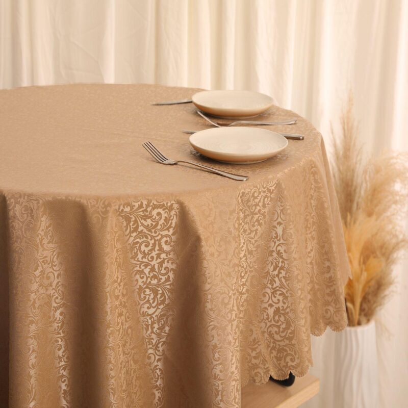 Round Pvc Wrinkle-resistant Washable Suitable Restaurant Table Cover 1 Pc, 71  X 71 - Image 5