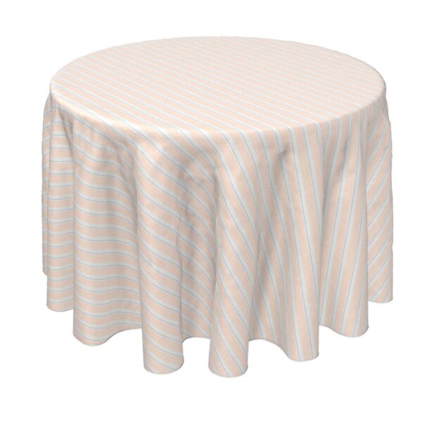 Round Tablecloth, 100% Polyester, 90  Round, Coral Beach Stripe