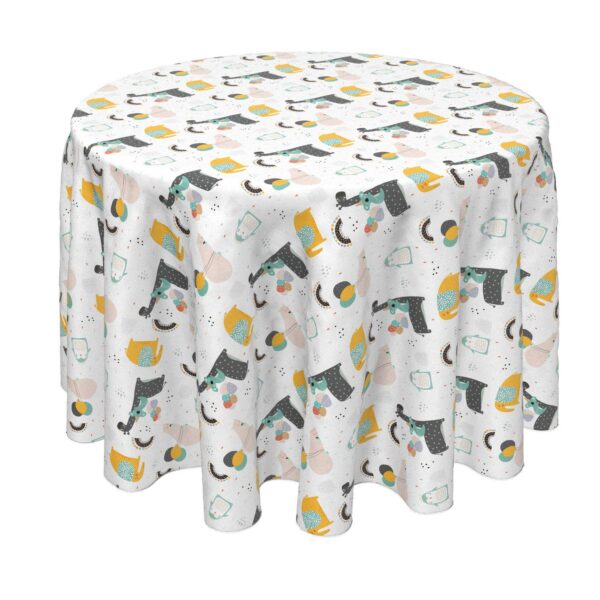 Round Tablecloth, 100% Polyester, 60  Round, Party Animals