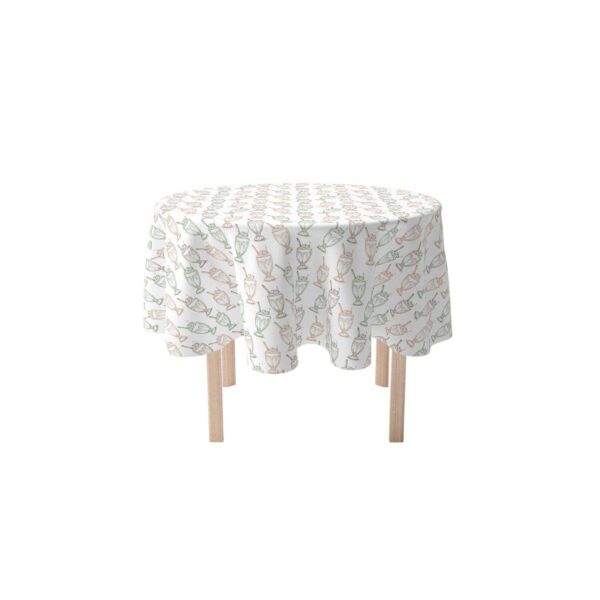 Round Tablecloth, 100% Polyester, 60  Round, Ice Cream Social