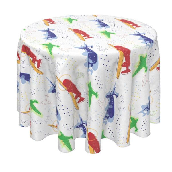 Round Tablecloth, 100% Polyester, 70  Round, Airplane Design