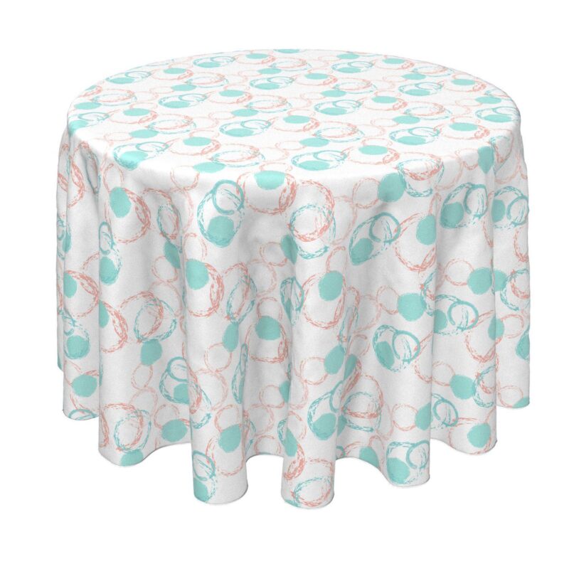 Round Tablecloth, 100% Polyester, 60  Round, Brush Circles