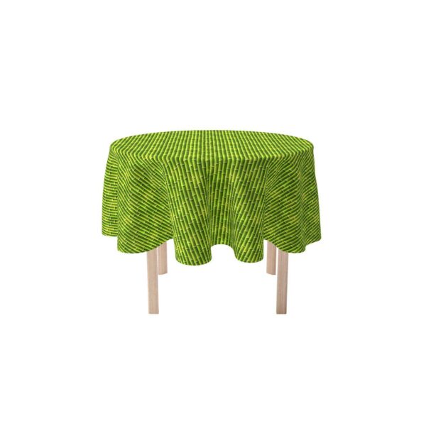 Round Tablecloth, 100% Polyester, 60  Round, Green Bam boo Sticks