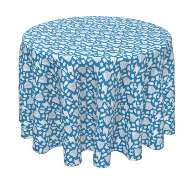 Round Tablecloth, 100% Polyester, 60  Round, Kiddush Celebration