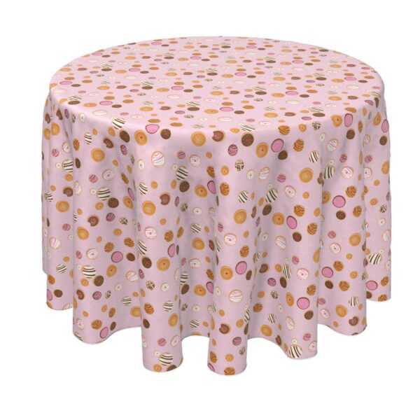 Round Tablecloth, 100% Polyester, 60  Round, Sweet Sweet Donut Bake