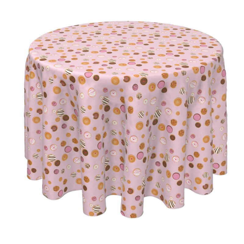Round Tablecloth, 100% Polyester, 60  Round, Sweet Sweet Donut Bake