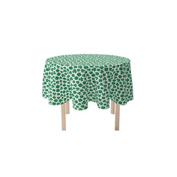 Round Tablecloth, 100% Polyester, 90  Round, St. Patrick's Day Shamrock Decoration