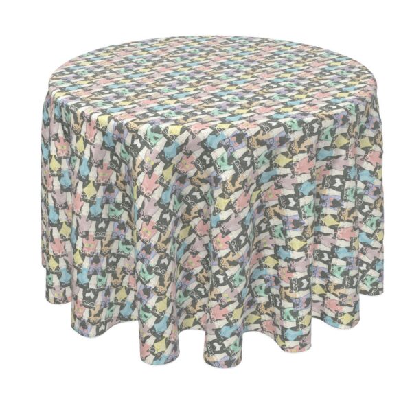 Round Tablecloth, 100% Polyester, 90  Round, Smarty Cats